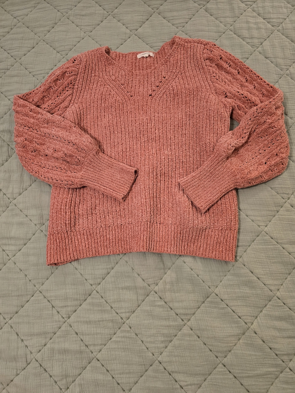 Maurices Chenille Textured Balloon Sleeve Sweater SZ M